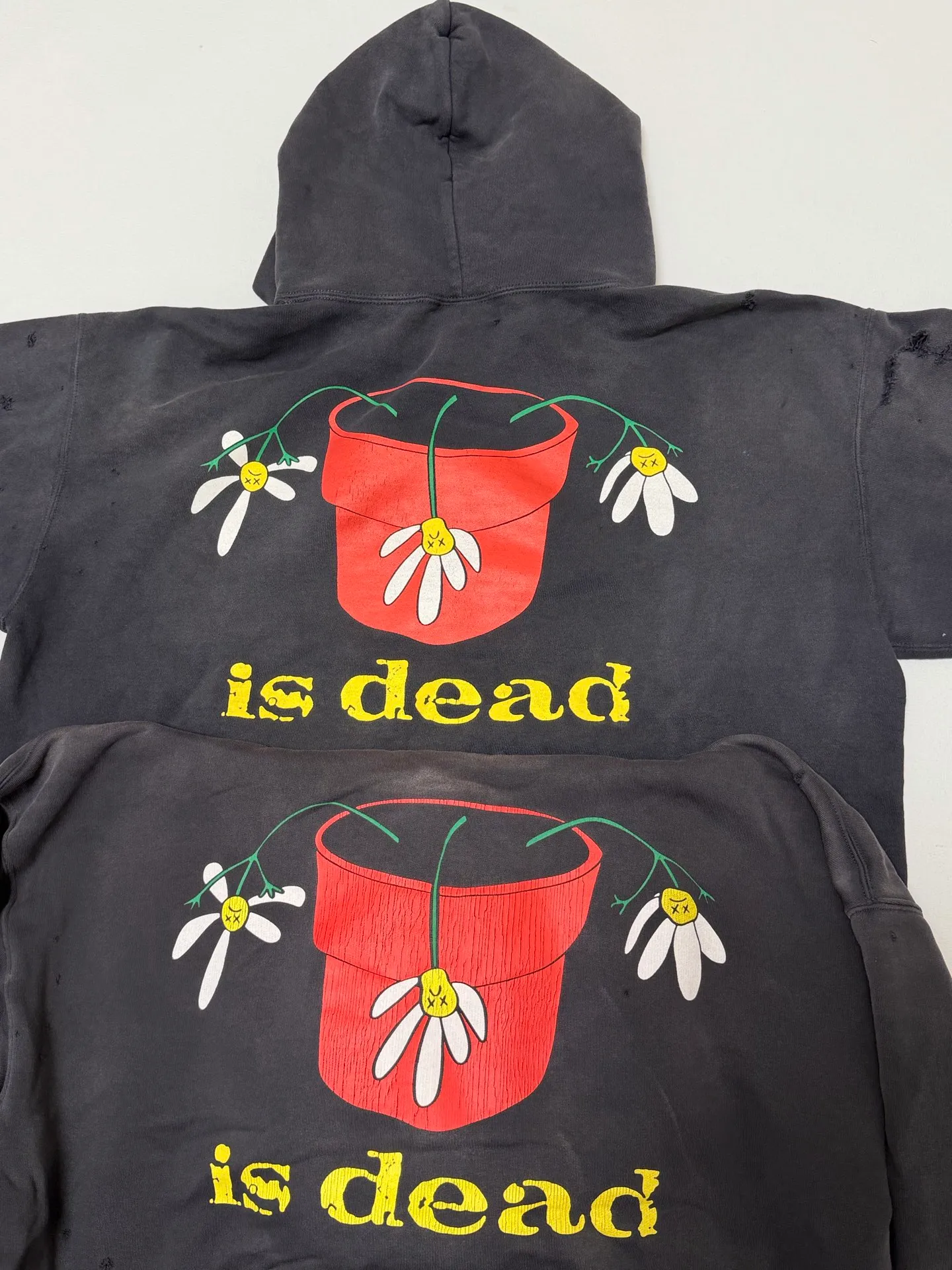 Prenatal planning SAINT Mxxxxxx × DE LA SOUL DLS_HOODIE/DE LA SOUL/BLK DE LA SOUL joint model potted plant destruction hoodie washed black S-XL